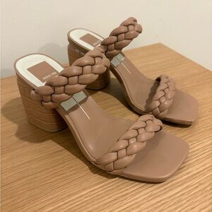 Dolce Vita Braided Tan Block Heel Sandals